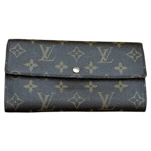 Louis Vuitton Classic Monogram Iconic Portefeuille Sarah Long Wallet Brown